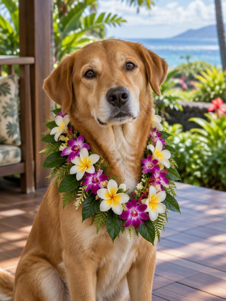 Flower Lei Dog