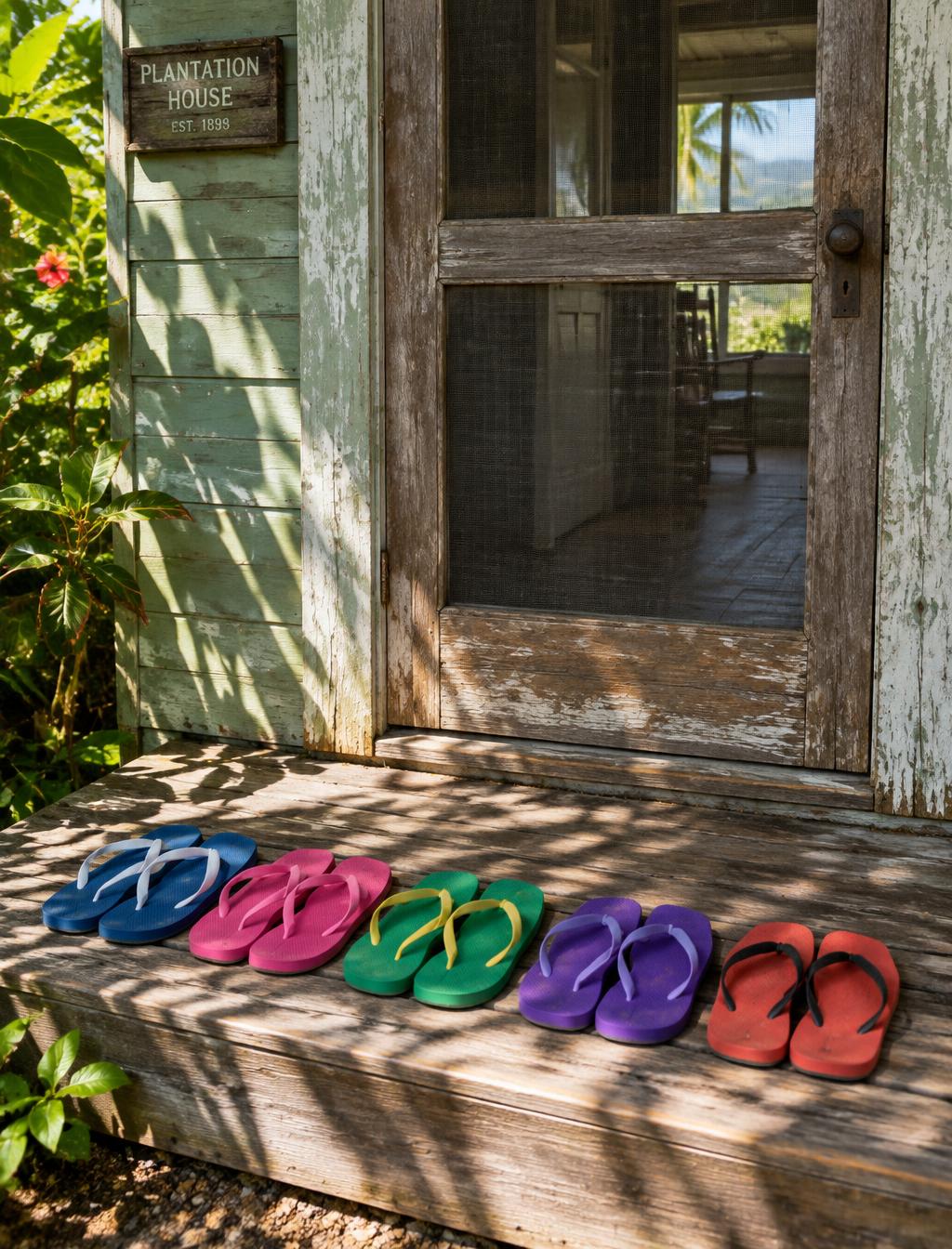 Slippahs at the Door