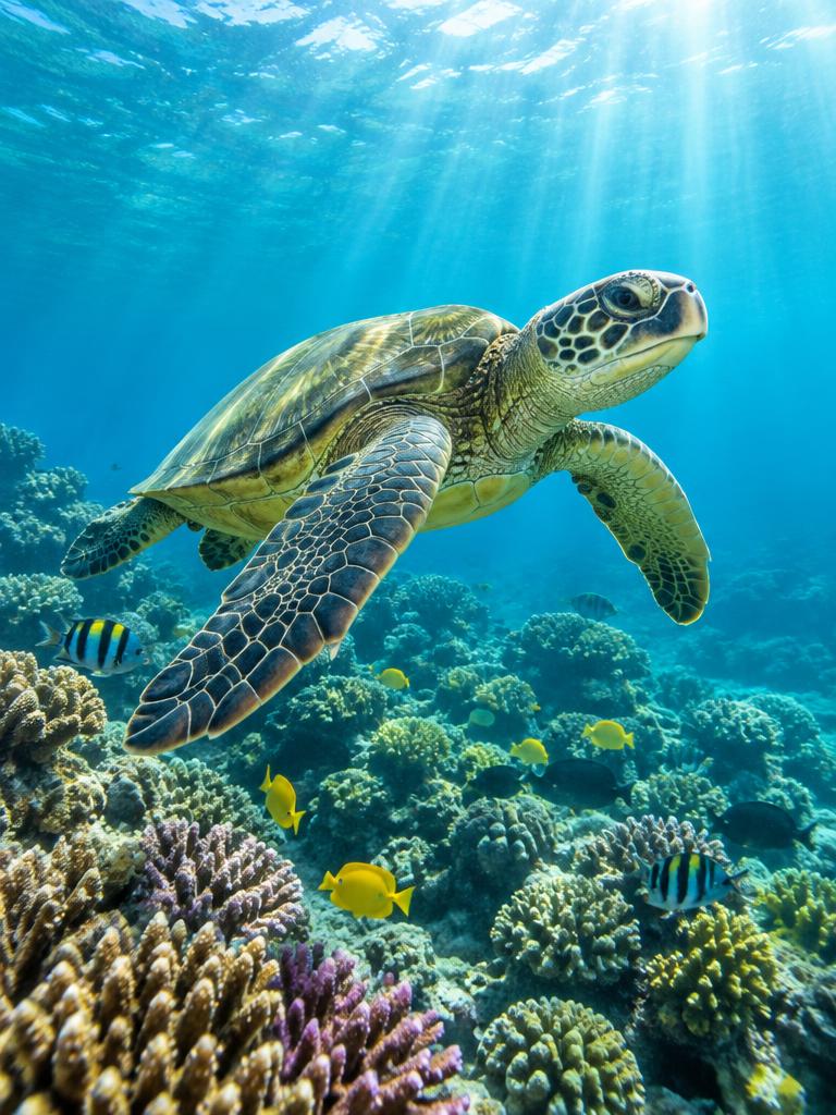 Honu over the Reef