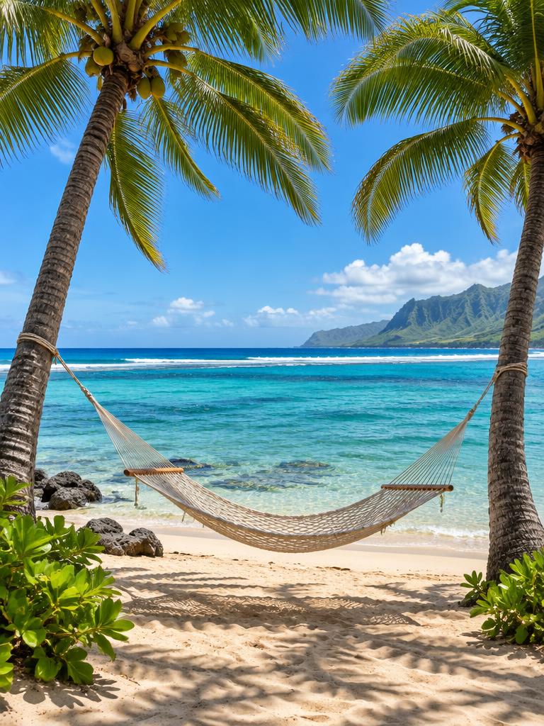 Hammock over Blue Water