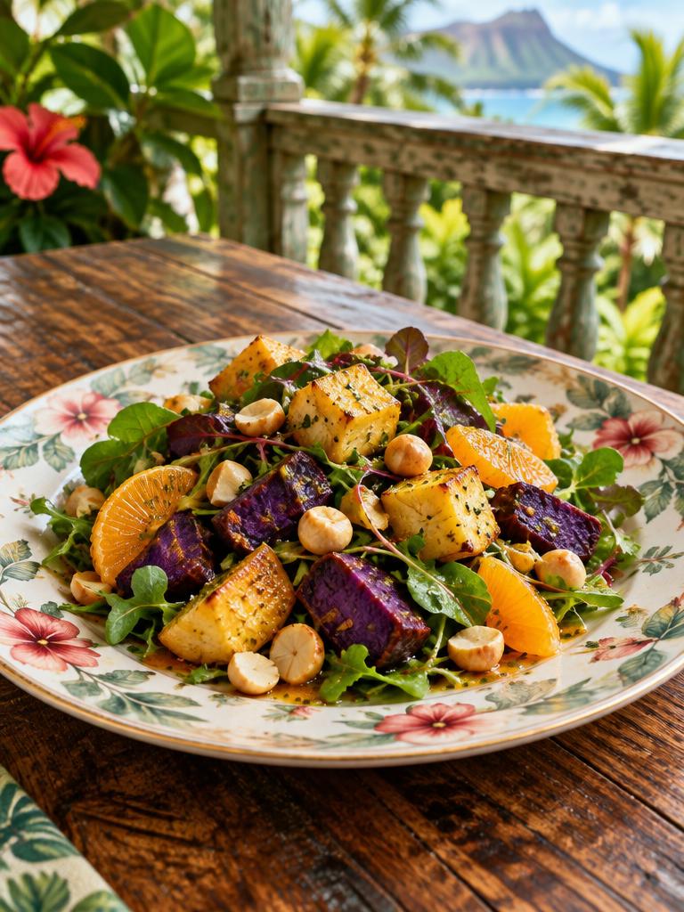 Roasted ʻUlu & Sweet Potato Salad