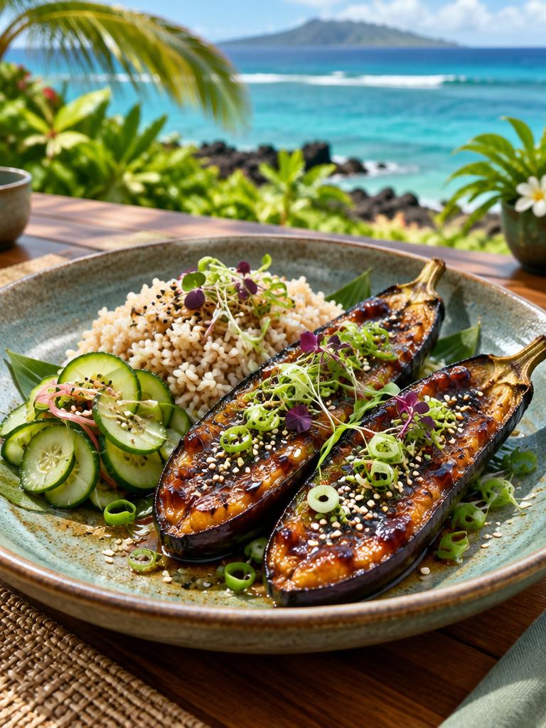 Island Miso-Honey Eggplant