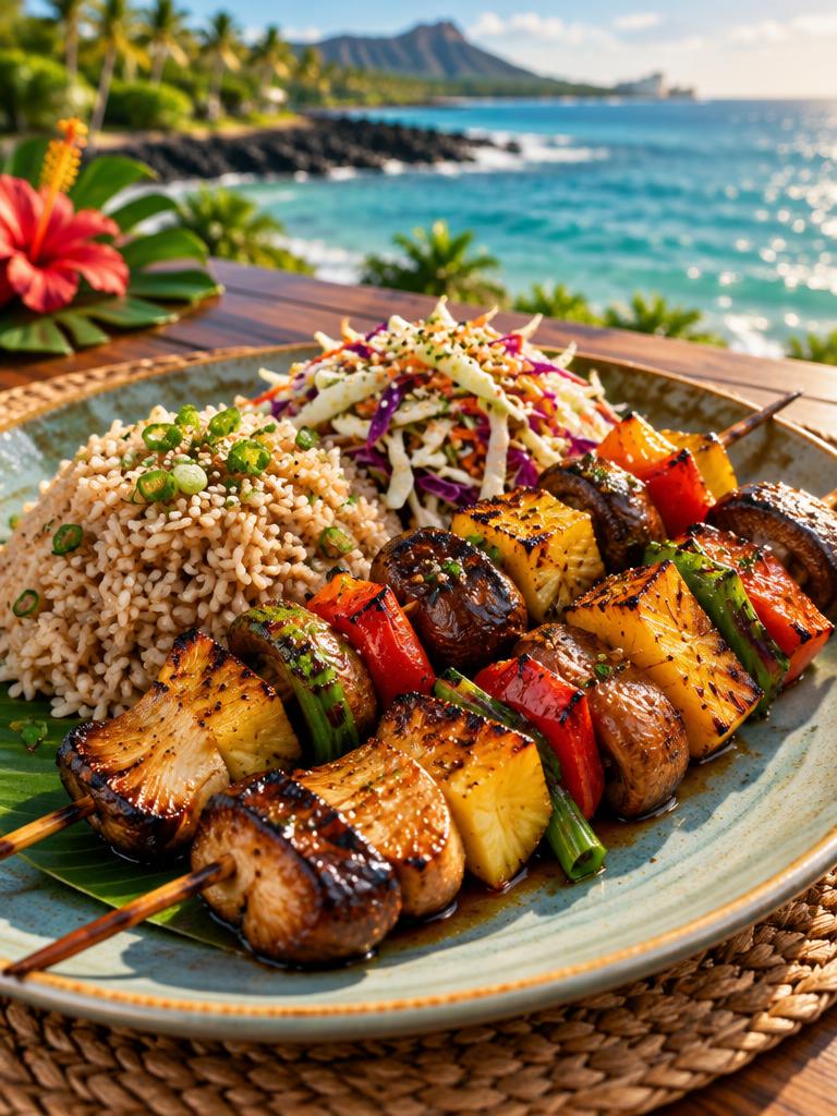 Huli Huli Mushroom Skewers