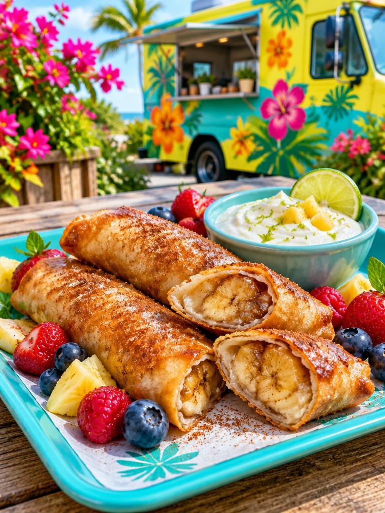 Baked Banana Food-Truck Rolls