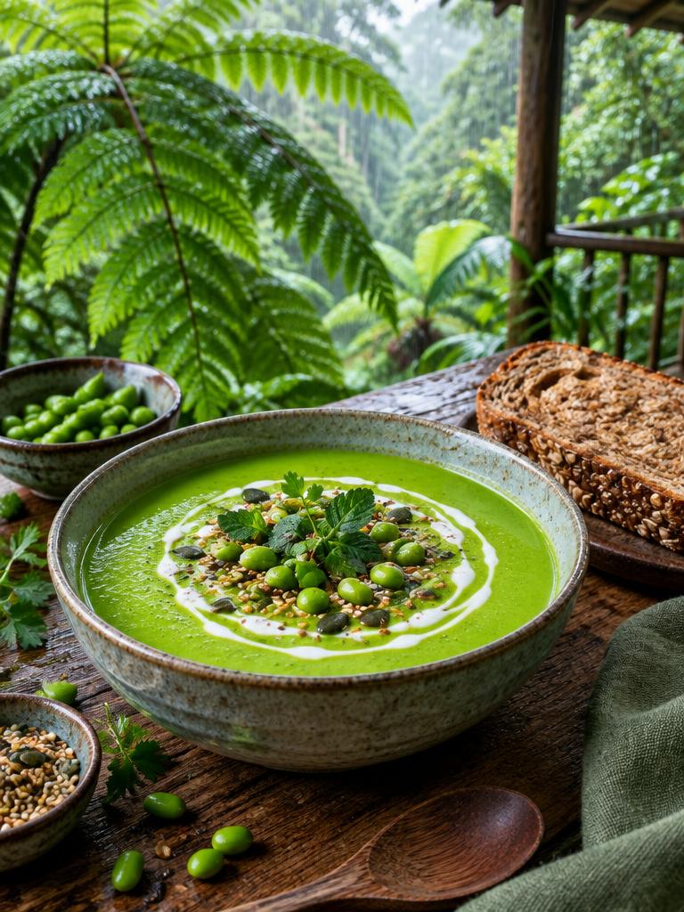 Jungle Green Edamame Soup