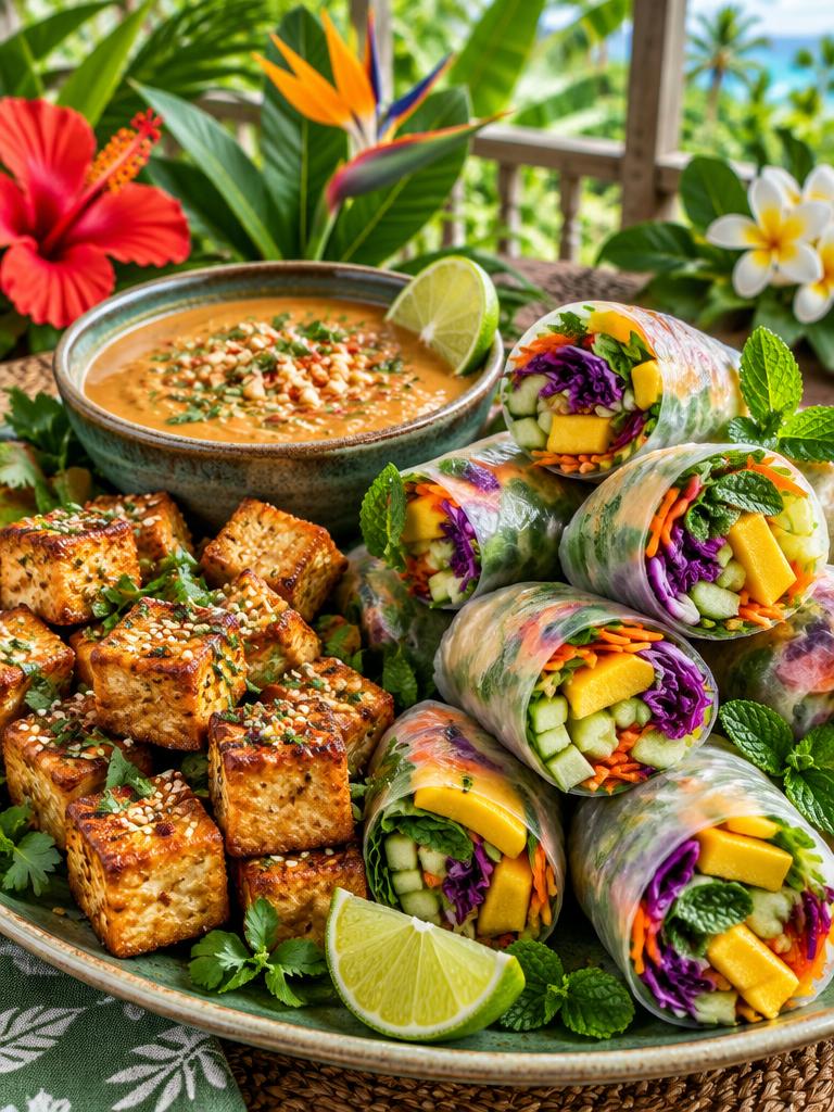 Mango Tofu Garden Rolls