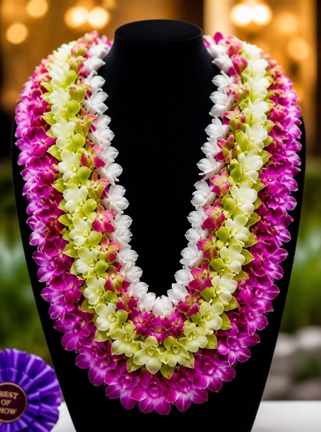 Rainbow Orchid Lei