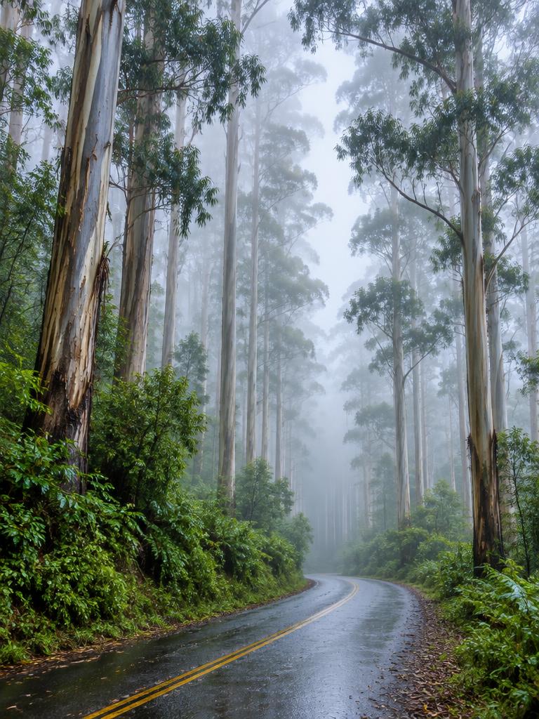 Misty Eucalyptus Forest